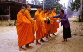 Morning Alms Giving To Monks